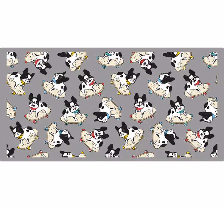 Gray roller blind skateboarding bulldog - TenStickers