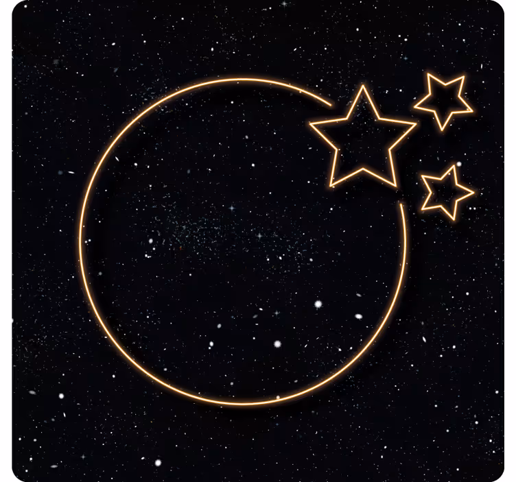 Gray roller blind stars and moon in space - TenStickers