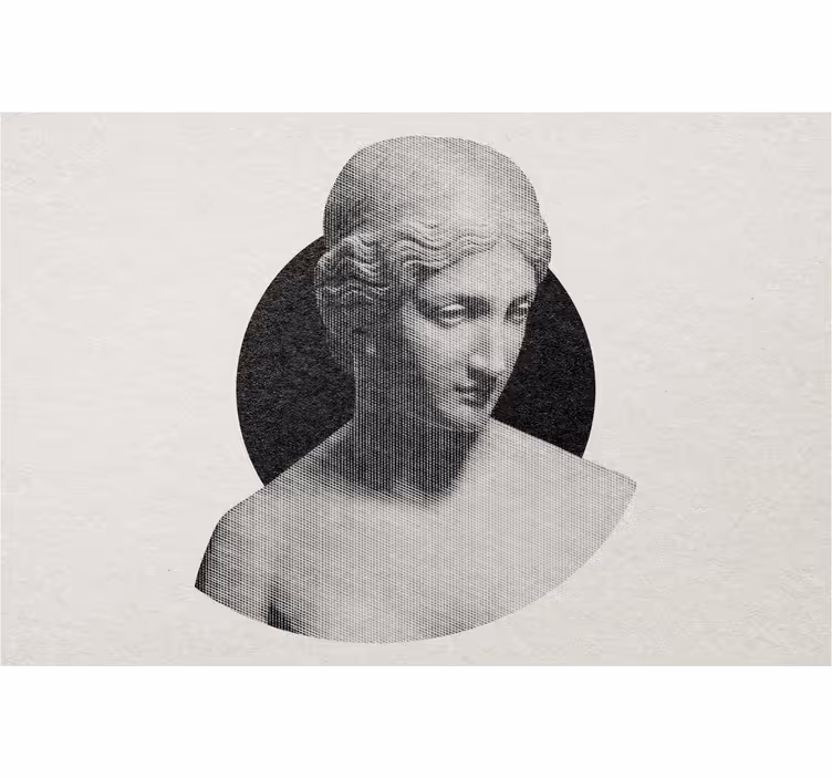 Gray roller blind with engraved greek statue design - TenStickers