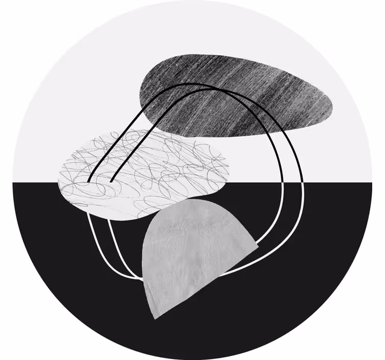 Gray roller blind in black and white stone design - TenStickers