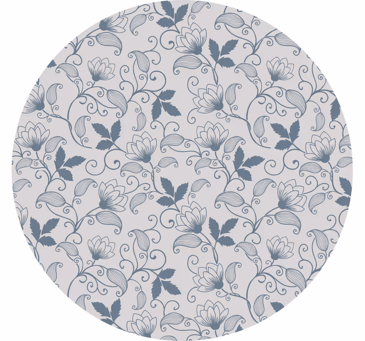 Gray roller blind with floral blue hamptons pattern - TenStickers