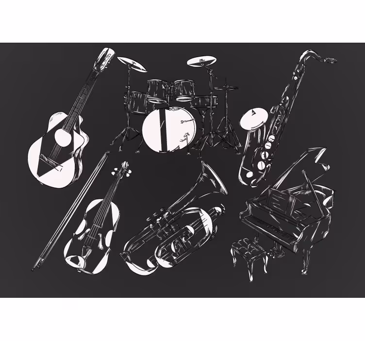 Bedroom roller blind in black and white design - TenStickers