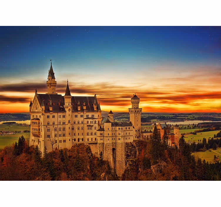 Bedroom roller blind meadow castle morning light - TenStickers