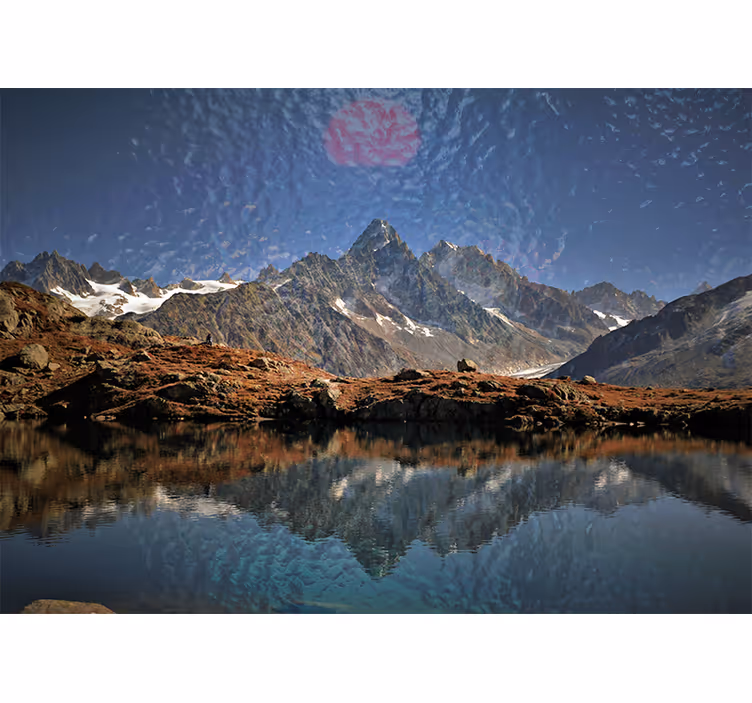 Bedroom roller blind scandinavian landscape lake - TenStickers