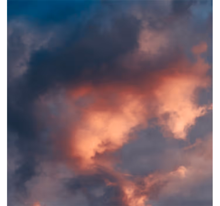 Living room roller blind with orange cloud sky - TenStickers