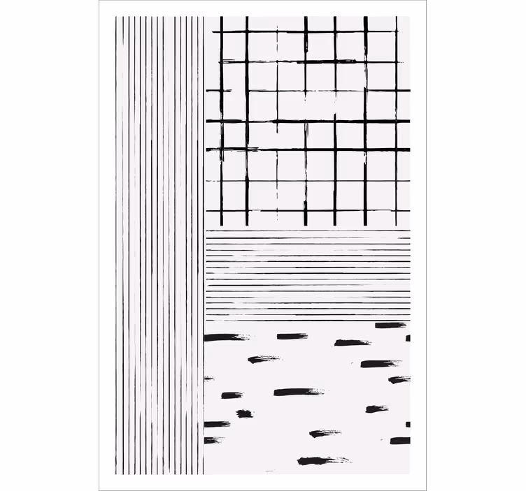 Living room roller blind with black lines - TenStickers