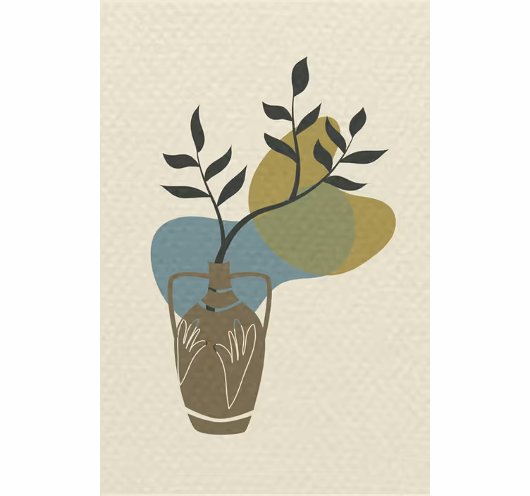 Living room roller blind minimalist japanese nature - TenStickers