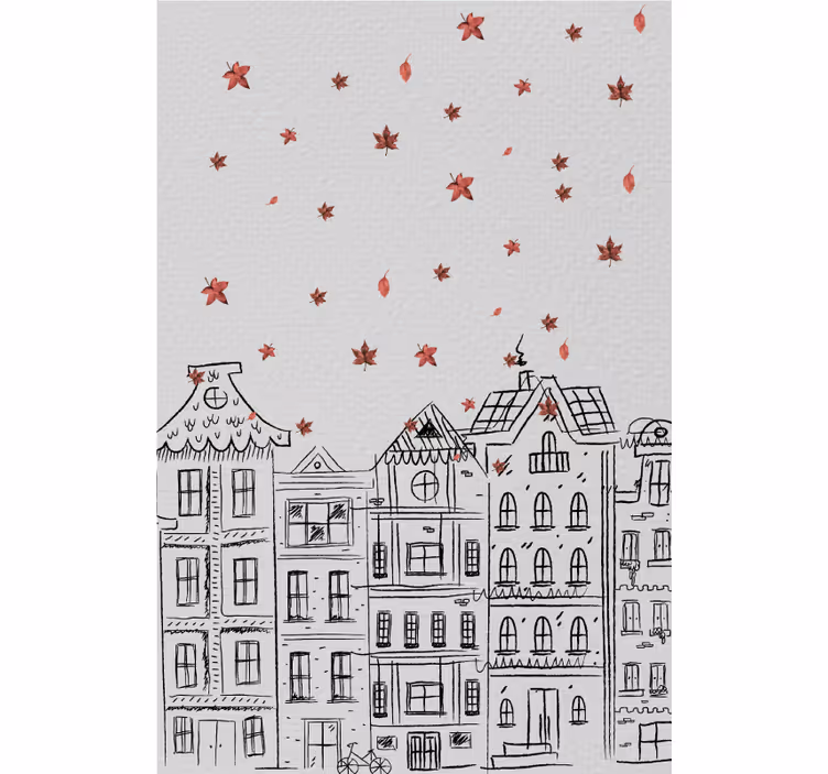 Living room roller blind autumn in amsterdam - TenStickers