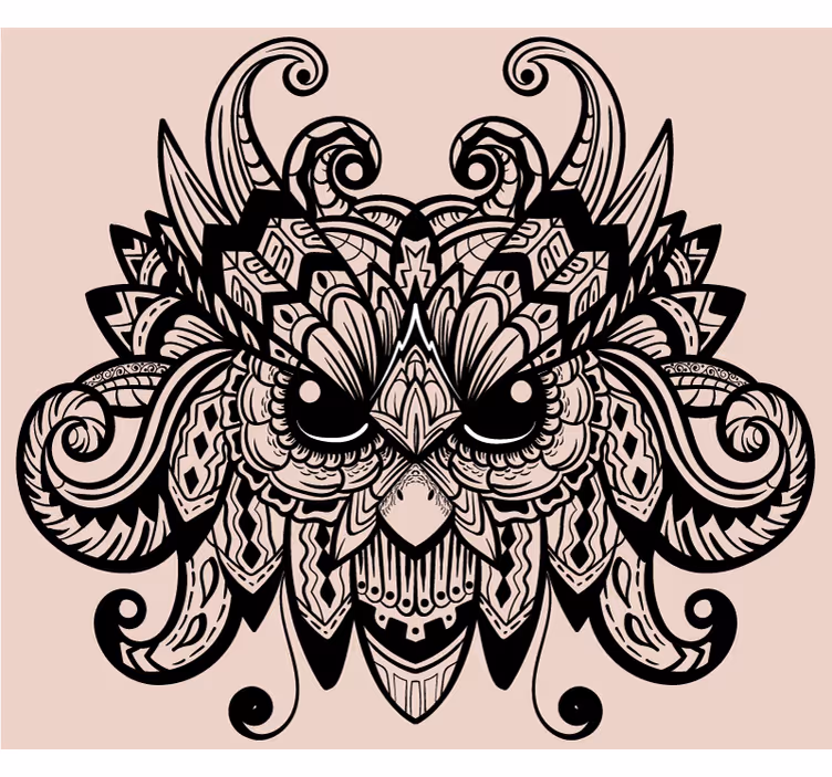 Bedroom roller blind black owl shape illustration - TenStickers