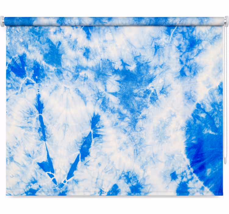 Blue and white tie dye bedroom roller blind - TenStickers