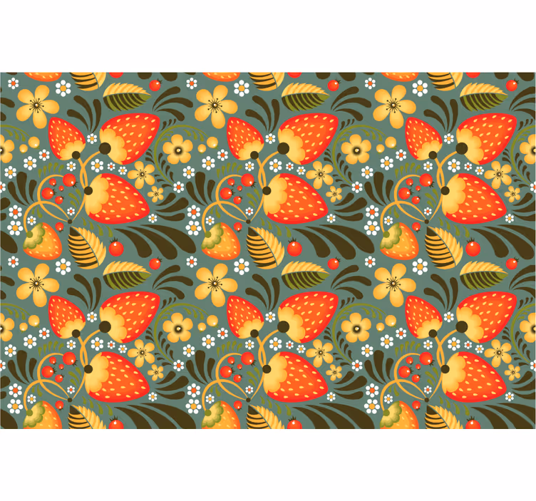 Bedroom roller blind with russian strawberries and greens - TenStickers