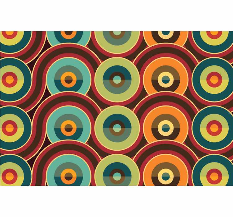 Bedroom roller blind with retro circular patterns - TenStickers