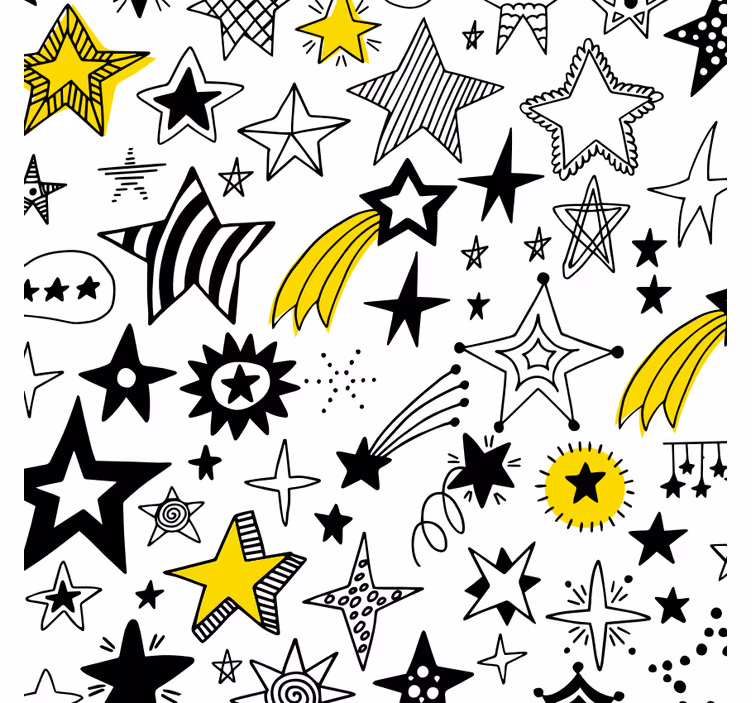 Bedroom roller blind doodle stars - TenStickers