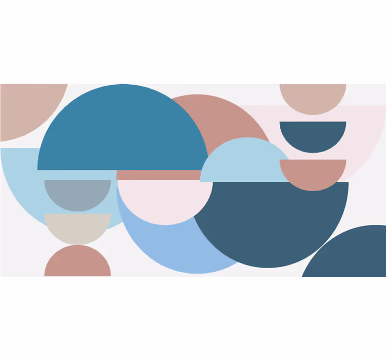 Bedroom roller blind in sober blue nordic circles - TenStickers