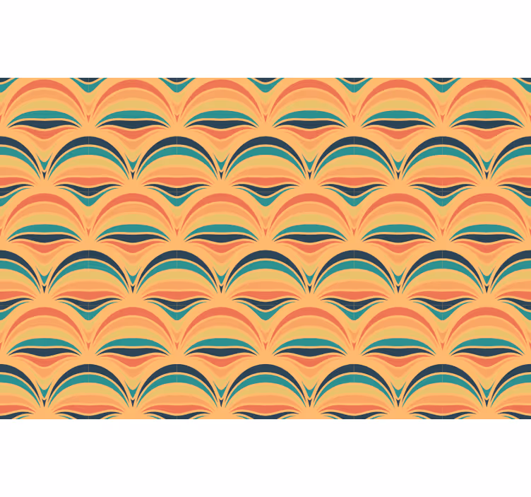 Bedroom roller blind with retro orange stripes - TenStickers