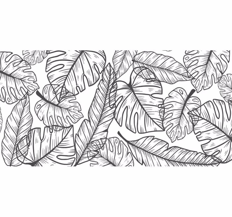 Bedroom roller blind with big leaves outline - TenStickers