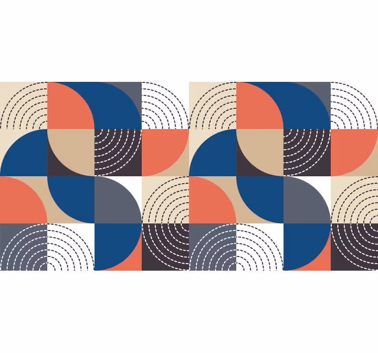 Bedroom roller blind nordic semicircles - TenStickers