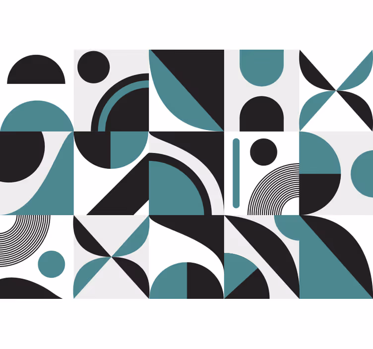 Bedroom roller blind in black and blue hydraulic pattern - TenStickers