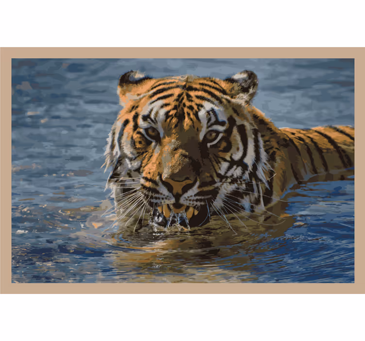 Bedroom roller blind tiger swim - TenStickers