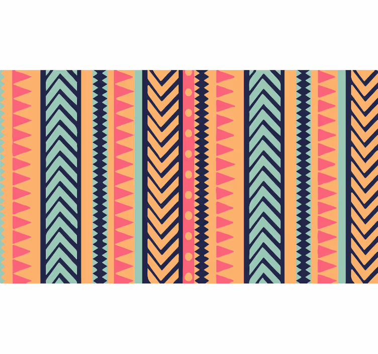 Bedroom roller blind vibrant geometric stripes - TenStickers