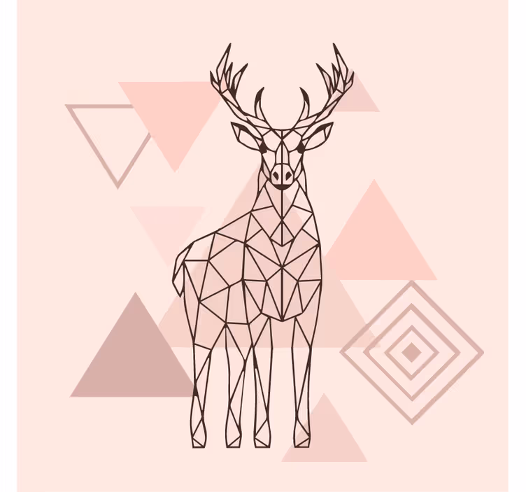Bedroom roller blind nordic polygonal reindeer - TenStickers