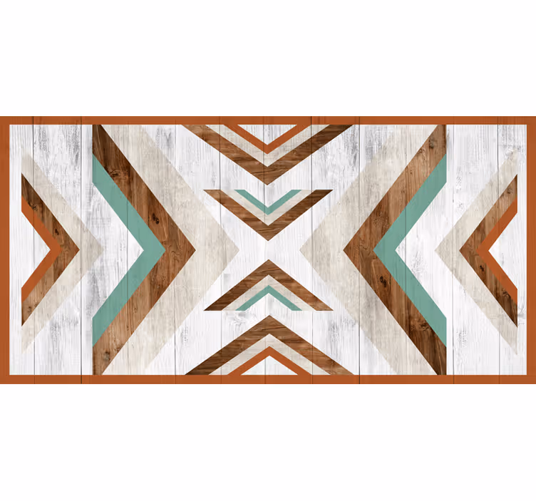Bedroom roller blind wooden boho aztec design - TenStickers