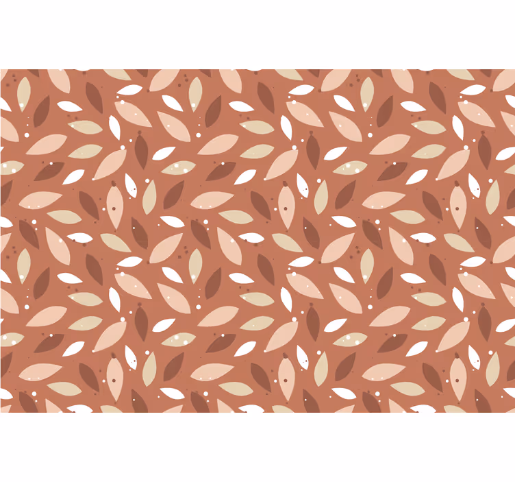 Bedroom roller blind in terracotta leaves pattern - TenStickers