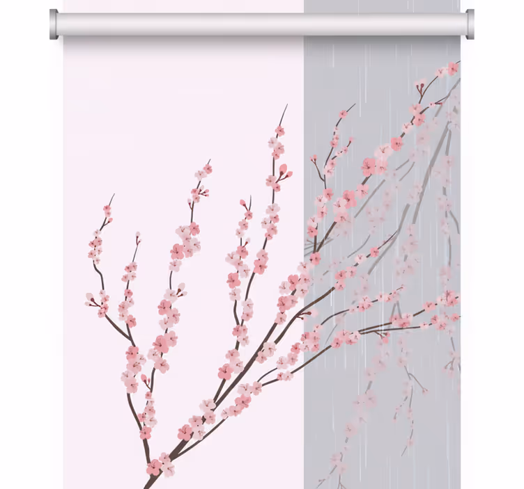 Aesthetic light color floral bedroom roller blind - TenStickers