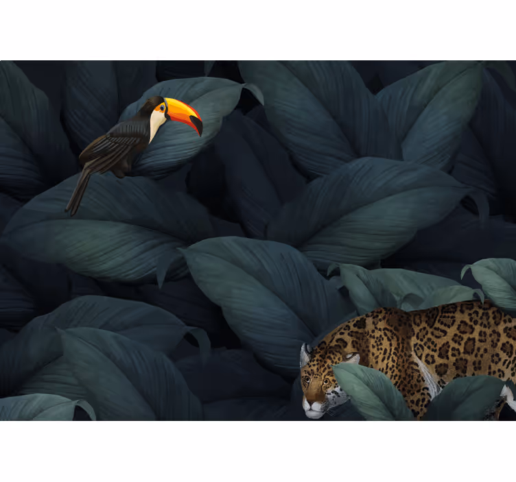 Jungle night bedroom roller blind - TenStickers
