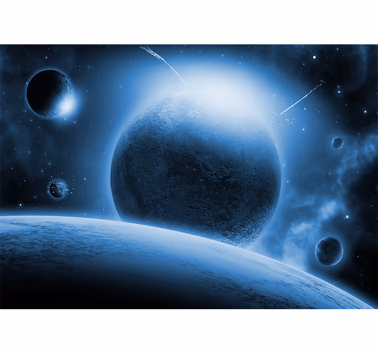 Bedroom roller blind with stunning lunar earth view - TenStickers