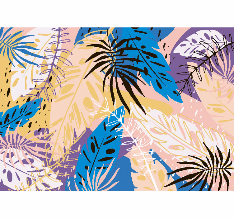 Bedroom roller blind 3d watercolor leaves design - TenStickers