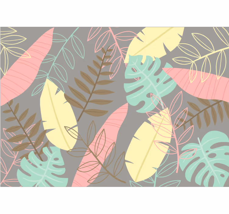 Bedroom roller blind nordic style abstract tropical - TenStickers