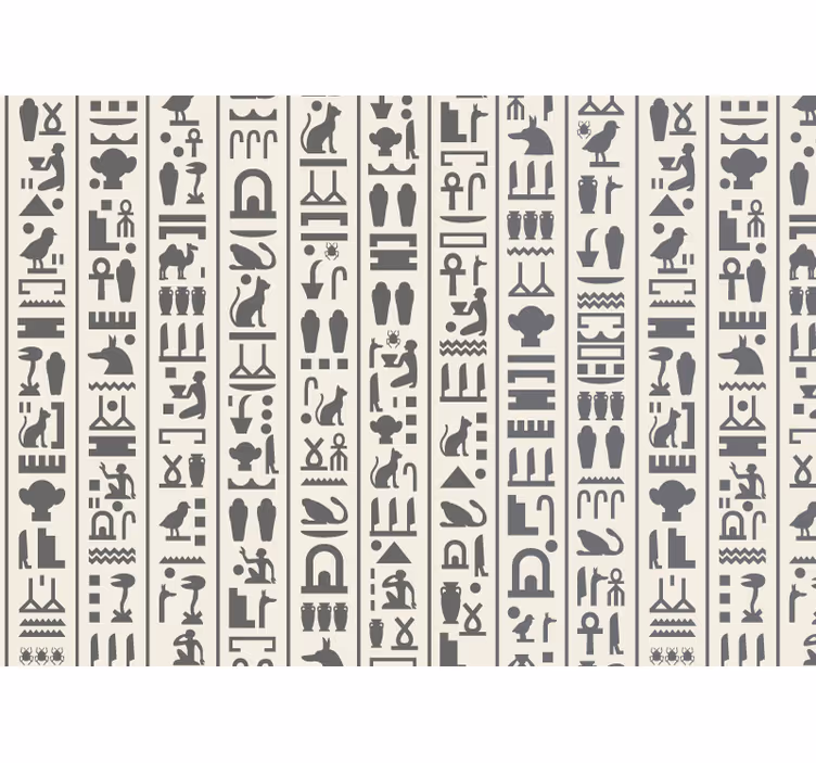 White roller blind with elegant hieroglyphs - TenStickers