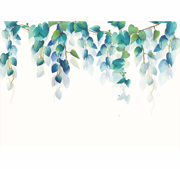 White roller blind with watercolor branches design - TenStickers