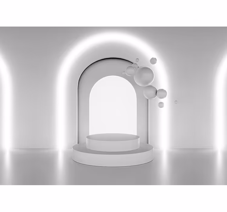 White roller blind 3d illusion white sphere - TenStickers