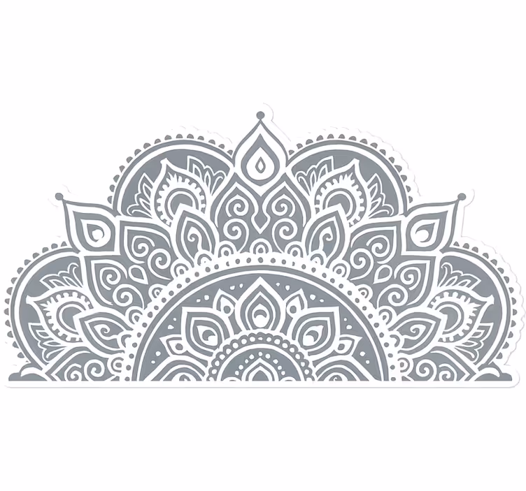 White roller blind with half mandala design - TenStickers