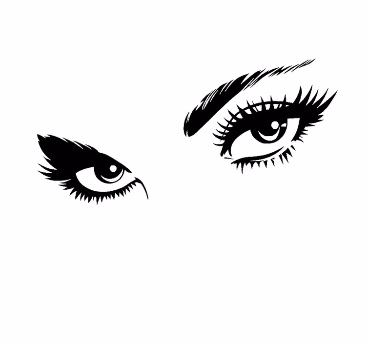 White roller blind with a woman's gaze - TenStickers