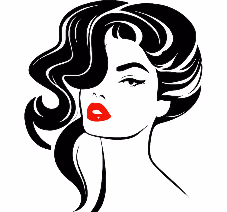 White roller blind for a pretty woman with red lips - TenStickers