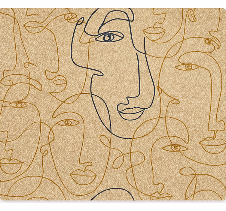 Living room roller blind face silhouettes - TenStickers