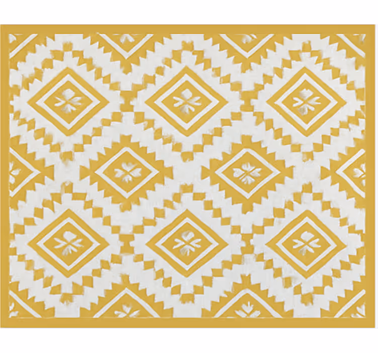 Living room roller blind gold moroccan design - TenStickers
