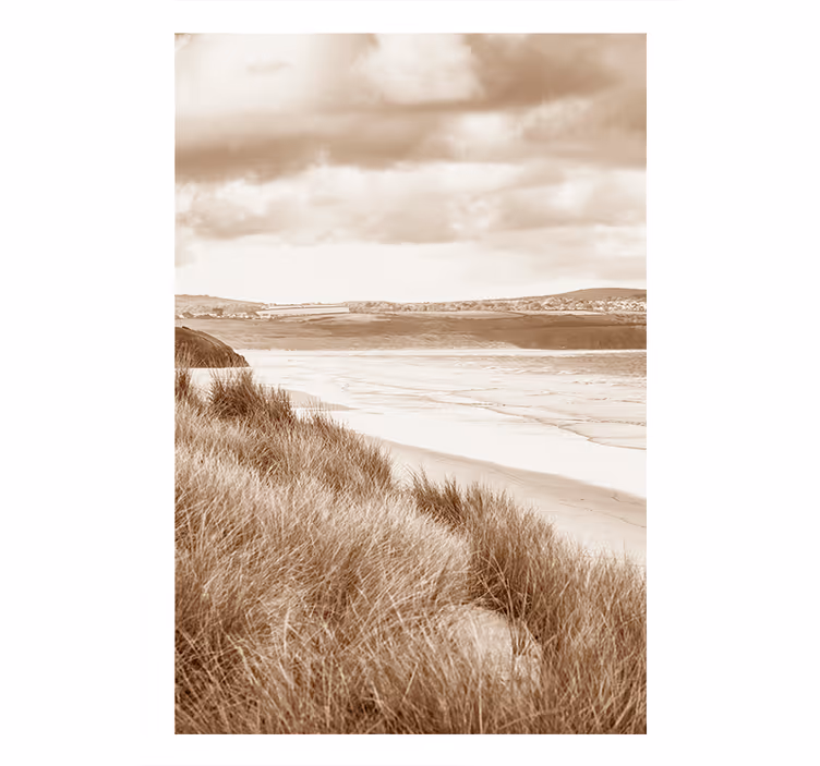 Bedroom roller blind coastal landscape in sepia tones - TenStickers