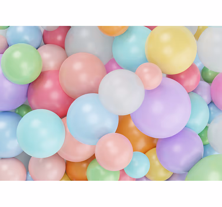 Children room roller blind 3d colorful pastel balloons - TenStickers