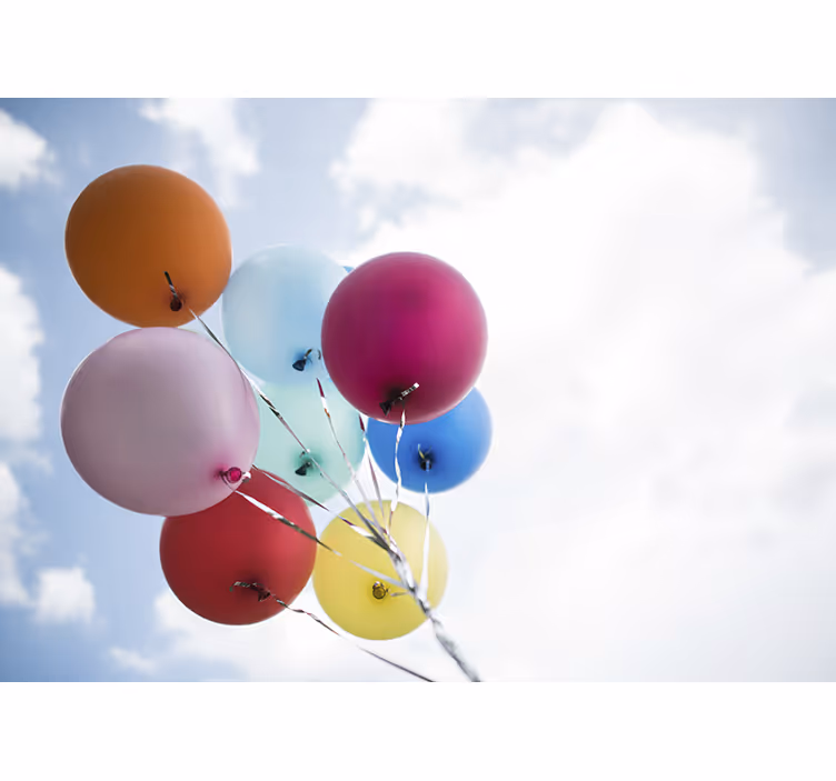 Children room roller blind colorful balloons in sky - TenStickers