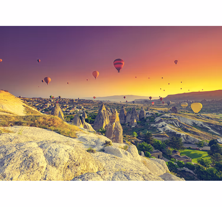 Children room roller blind hot air balloons over cappadocia - TenStickers