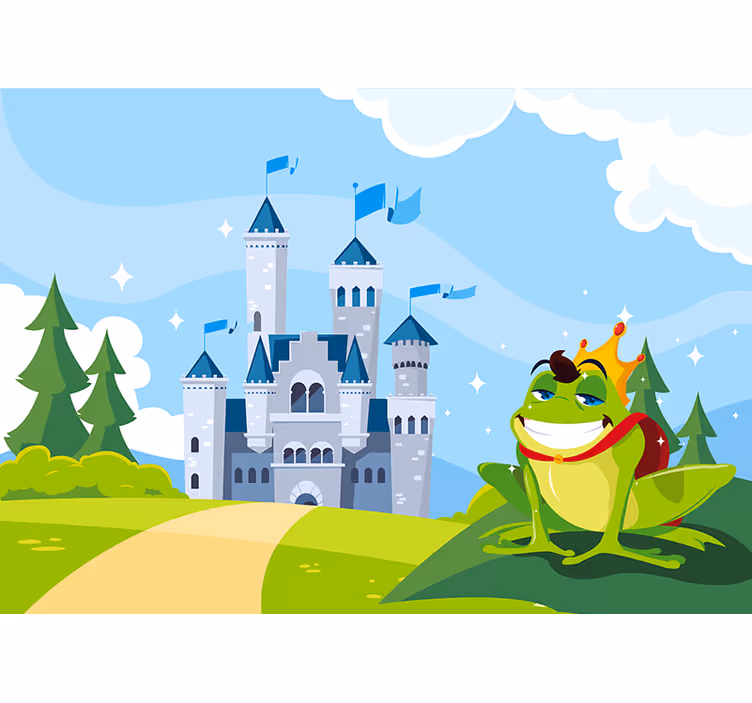 Children room roller blind frog prince fairytale - TenStickers