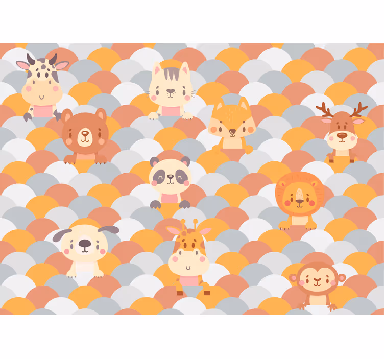 Children room roller blind with pop-up animal designs - TenStickers