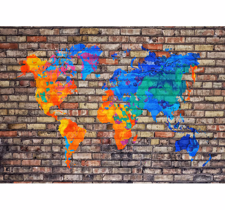 Children room roller blind political world map - TenStickers