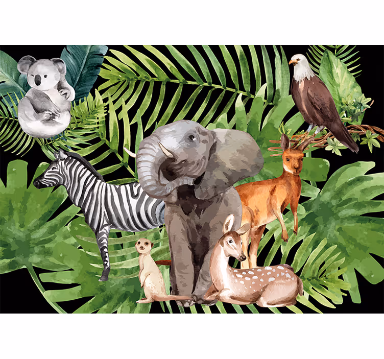 Children room roller blind animal kingdom - TenStickers