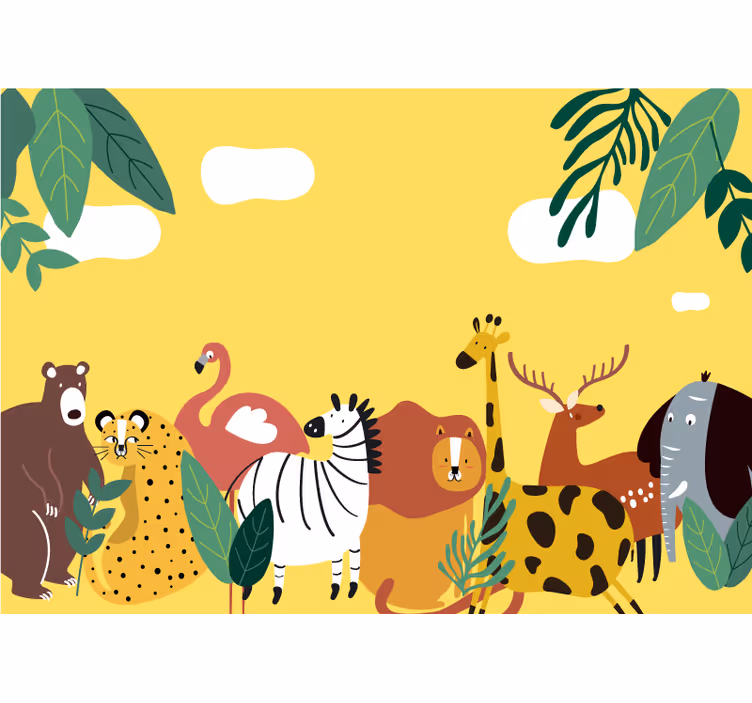 Children room roller blind with wild animal designs - TenStickers