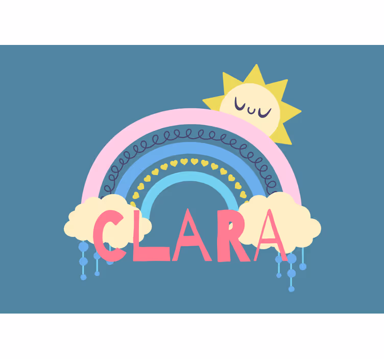 Children room roller blind personalised rainbow - TenStickers